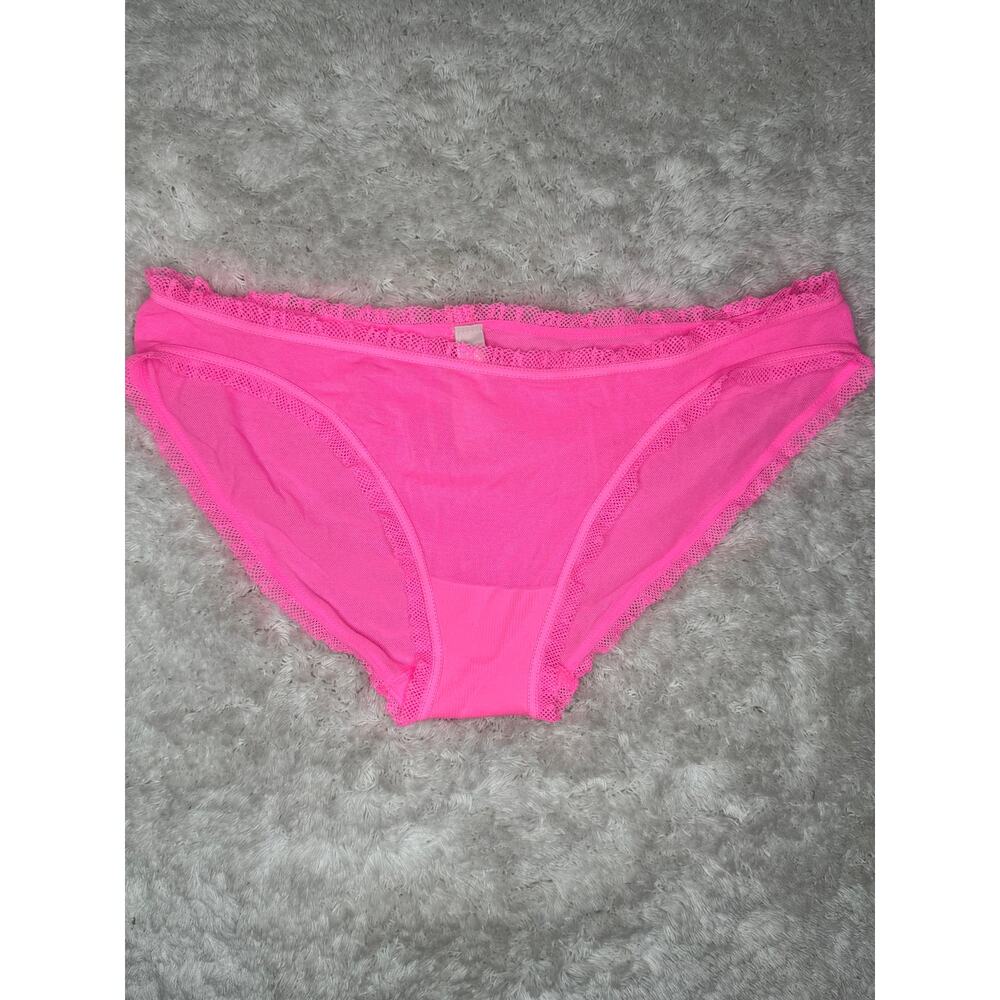 Victoria’s Secret Low Rise Bikini Pink Lace Trim Panty Large 2013